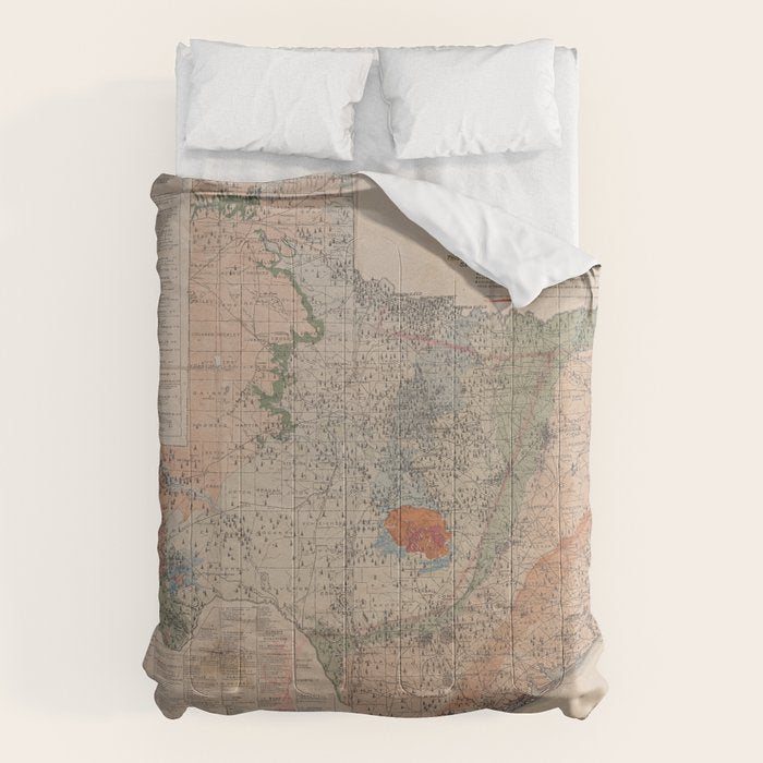 Vintage Geological Map of Texas (1920) Comforter Gallery Image 6