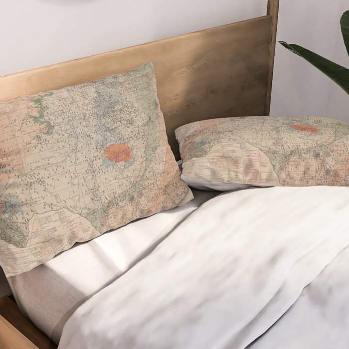 Vintage Geological Map of Texas (1920) Pillow Sham Gallery Image 2