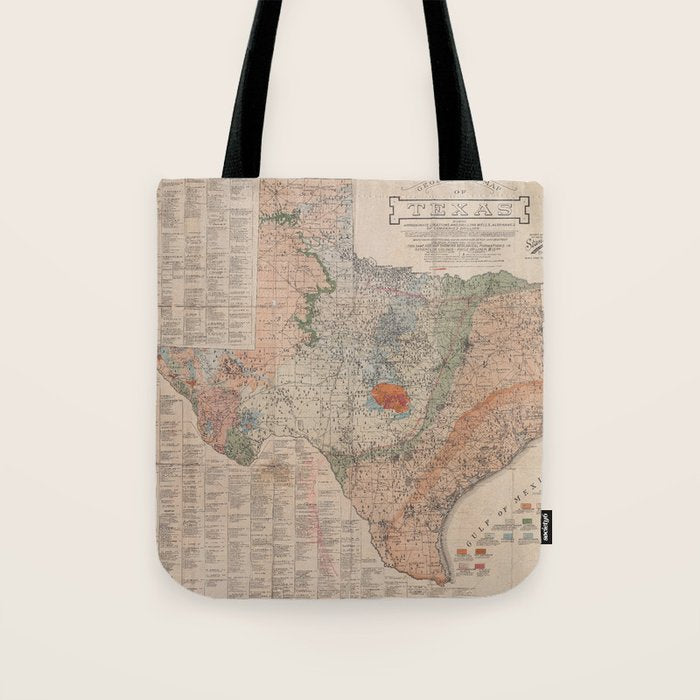 Vintage Geological Map of Texas (1920) Tote Bag Gallery Image 1