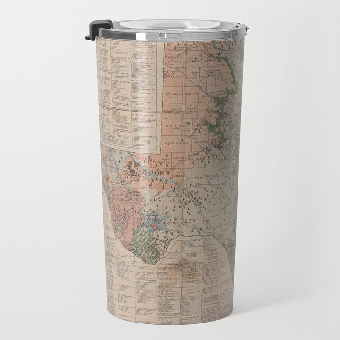 Vintage Geological Map of Texas (1920) Travel Mug Gallery Image 3
