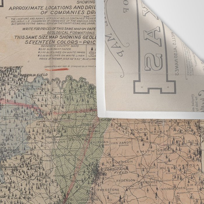 Vintage Geological Map of Texas (1920) Wall Tapestry Gallery Image 3