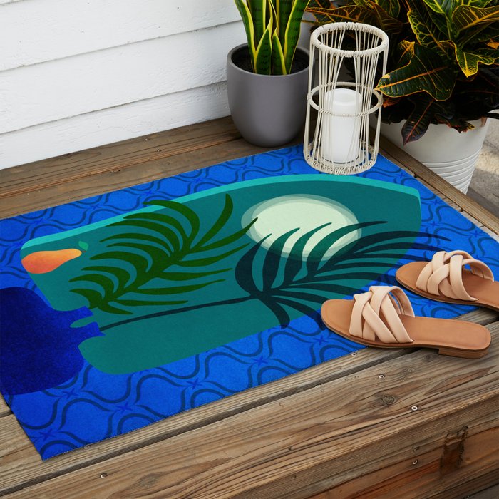 Gothic Tropics Night Scene Outdoor Rug Gallery Image 2