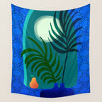 Gothic Tropics Night Scene Wall Tapestry Gallery Image 4