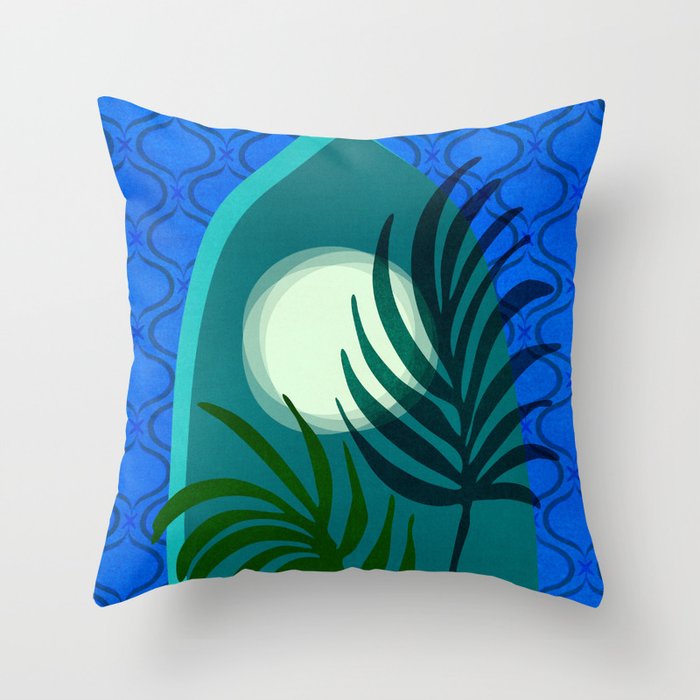 Gothic Tropics Night Scene Throw Pillow Gallery Image 6