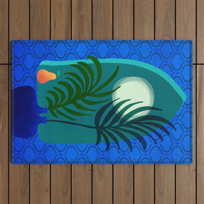 Gothic Tropics Night Scene Outdoor Rug Gallery Image 1