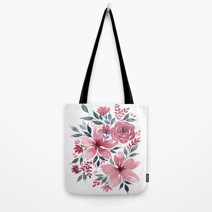 Modern Watercolor Florals No. 2 Tote Bag Gallery Image 2