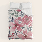 Modern Watercolor Florals No. 2 Duvet Cover Gallery Image 6