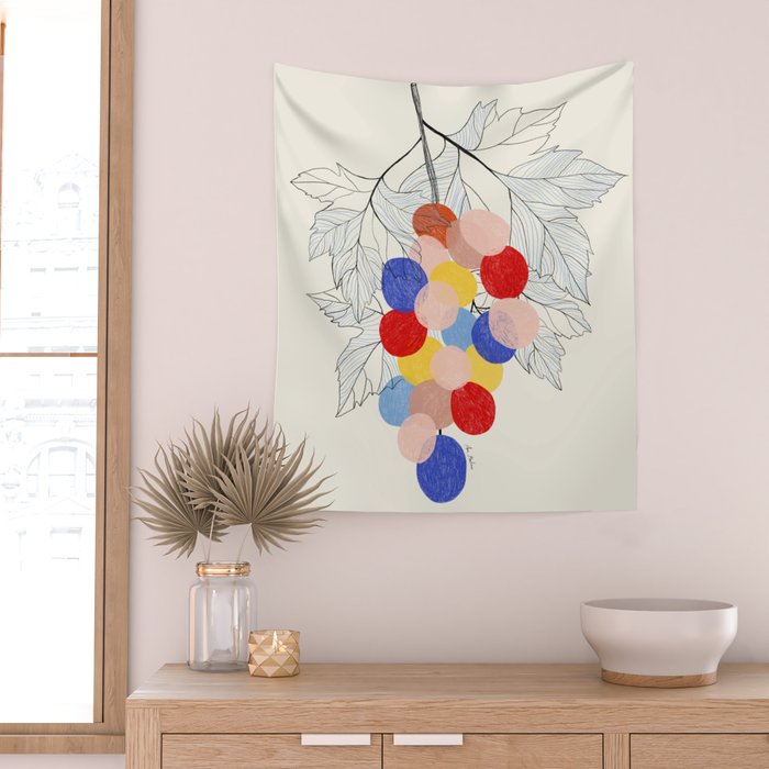 Bunch of grapes Fruit Wall Tapestry Gallery Image 2