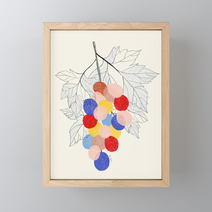 Bunch of grapes Fruit Mini Art Print Gallery Image 1