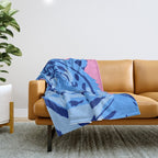 Tiger Blue & Pink Throw Blanket Gallery Image 1