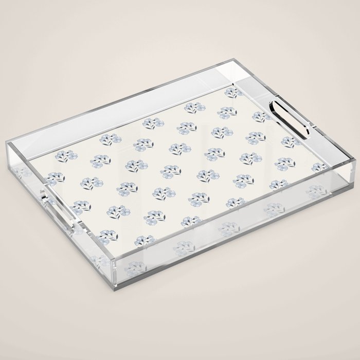 Floral Block Print Acrylic Tray Gallery Image 1