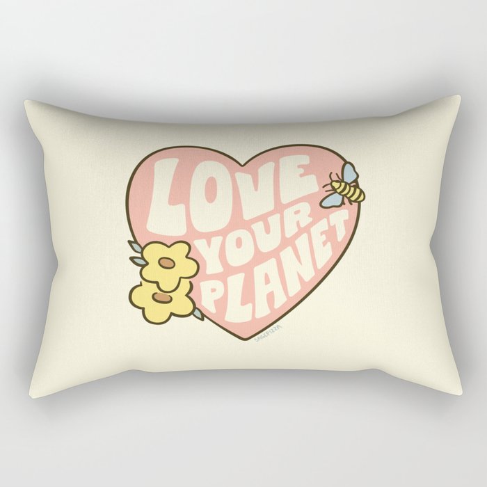 LOVE YOUR PLANET Rectangular Pillow Gallery Image 1