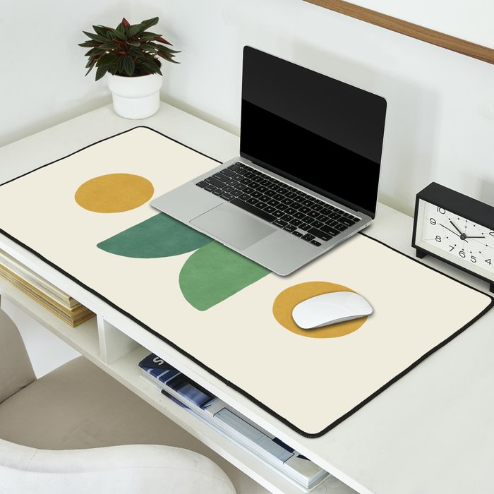 Half-circle Balance - Green Gold Desk Mat Gallery Image 2