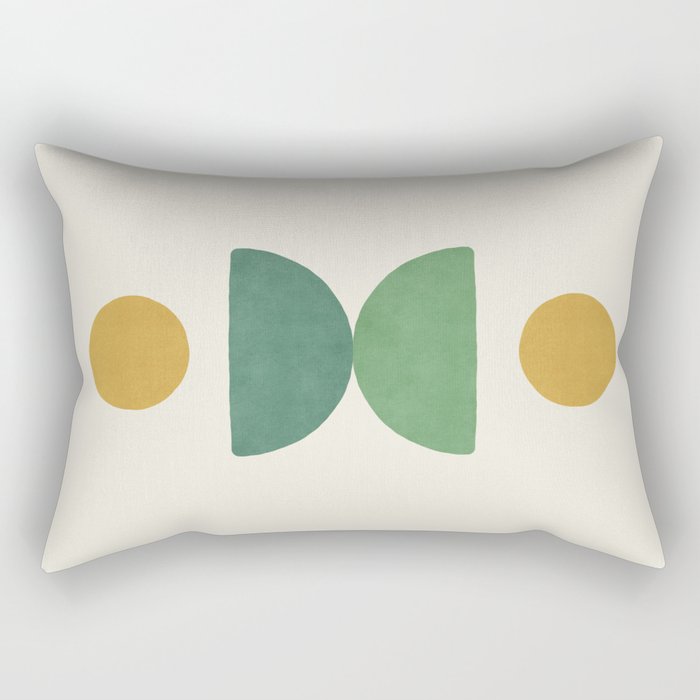 Half-circle Balance - Green Gold Rectangular Pillow Gallery Image 1