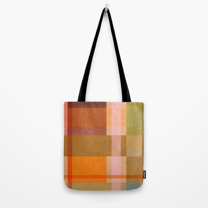 Cosy Heritage Woven Plaid 2 earthy orange blue green Tote Bag Gallery Image 2
