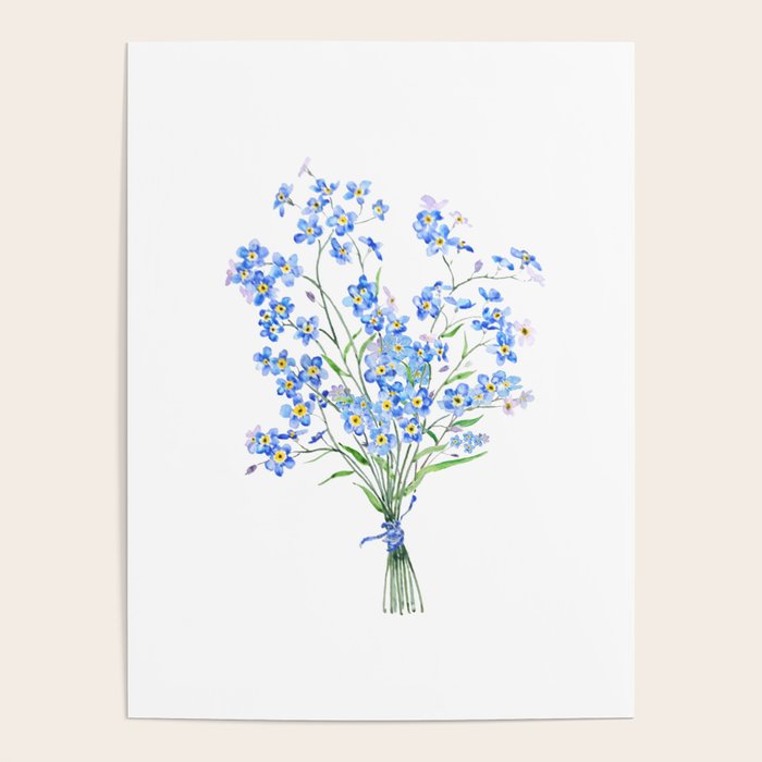 blue forget me not bouquet 2020 Poster Gallery Image 4