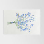 blue forget me not bouquet 2020 Rug Gallery Image 2