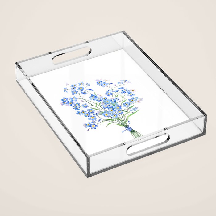 blue forget me not bouquet 2020 Acrylic Tray Gallery Image 1