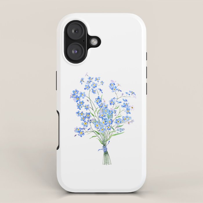blue forget me not bouquet 2020 iPhone Case Gallery Image 1