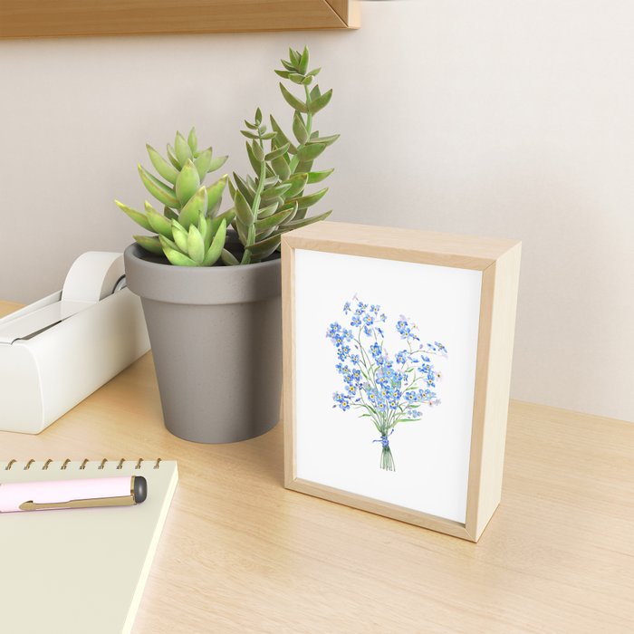 blue forget me not bouquet 2020 Mini Art Print Gallery Image 2