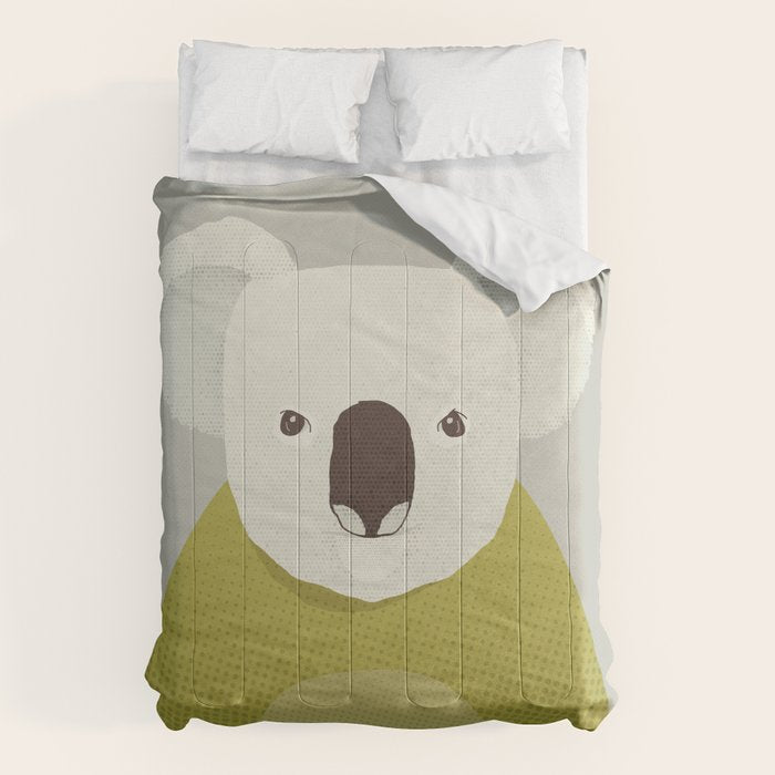Whimsy Koala, Animal Portrait Comforter Gallery Image 6