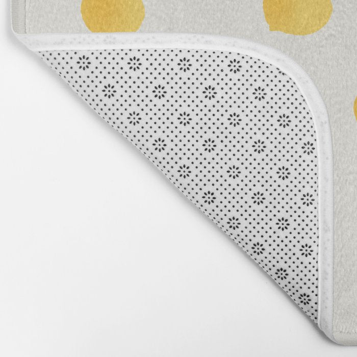 Sunny Mediterranean Lemon Pattern  Summer Coastal Vibes Bath Mat Gallery Image 2