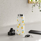 Sunny Mediterranean Lemon Pattern  Summer Coastal Vibes Water Bottle Gallery Image 4