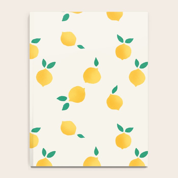 Sunny Mediterranean Lemon Pattern  Summer Coastal Vibes Notebook Gallery Image 4