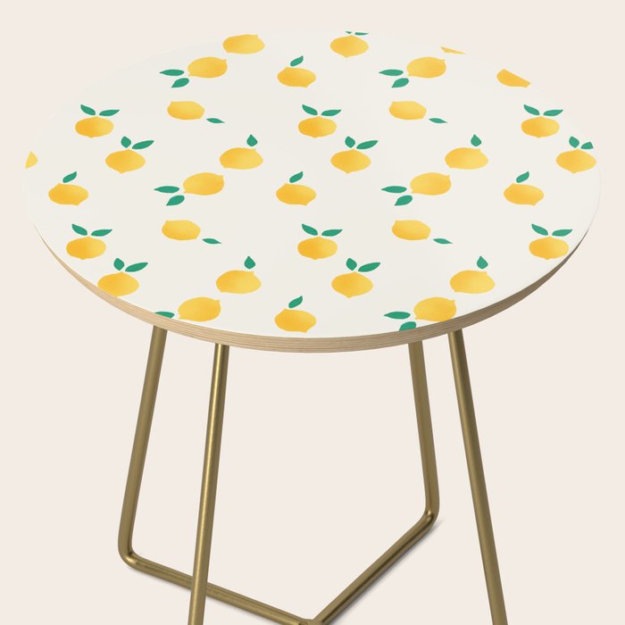 Sunny Mediterranean Lemon Pattern  Summer Coastal Vibes Side Table Gallery Image 2