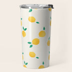 Sunny Mediterranean Lemon Pattern  Summer Coastal Vibes Travel Mug Gallery Image 2