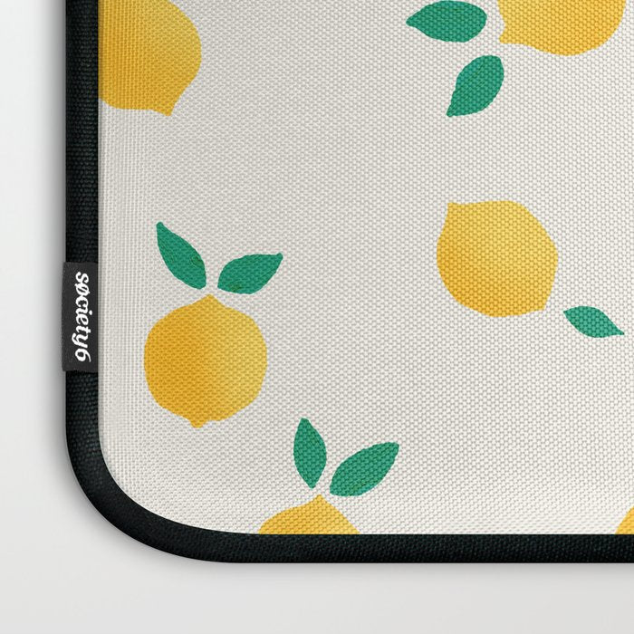 Sunny Mediterranean Lemon Pattern  Summer Coastal Vibes Laptop Sleeve Gallery Image 3