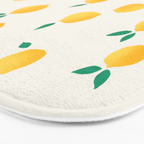 Sunny Mediterranean Lemon Pattern  Summer Coastal Vibes Bath Mat Gallery Image 3