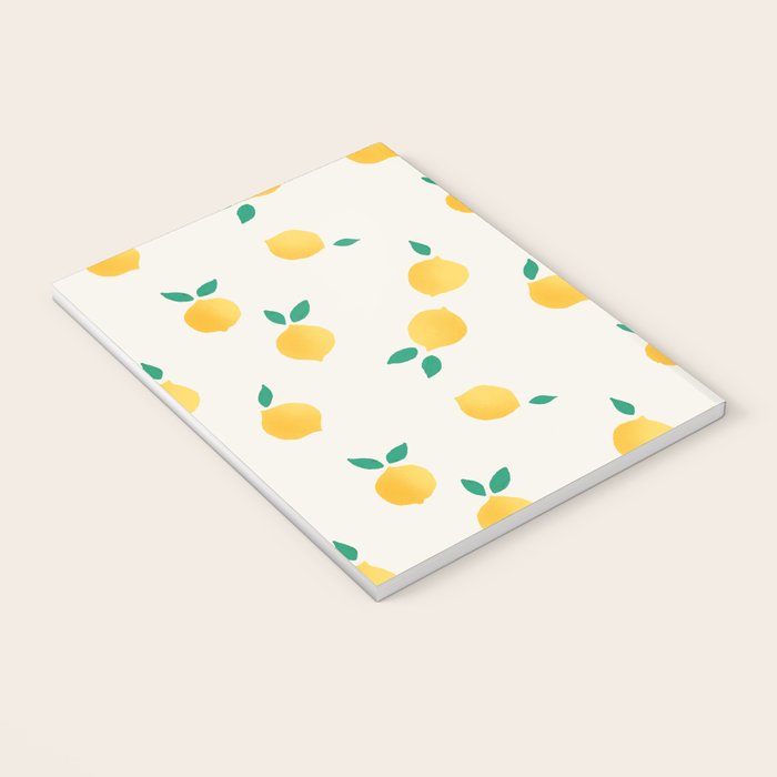 Sunny Mediterranean Lemon Pattern  Summer Coastal Vibes Notebook Gallery Image 3