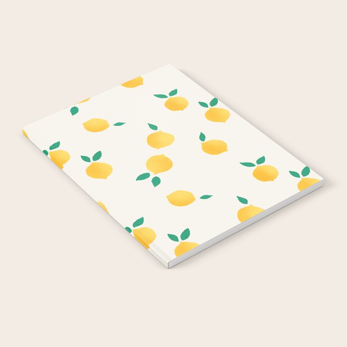 Sunny Mediterranean Lemon Pattern  Summer Coastal Vibes Notebook Gallery Image 2