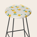 Sunny Mediterranean Lemon Pattern  Summer Coastal Vibes Stool Gallery Image 2