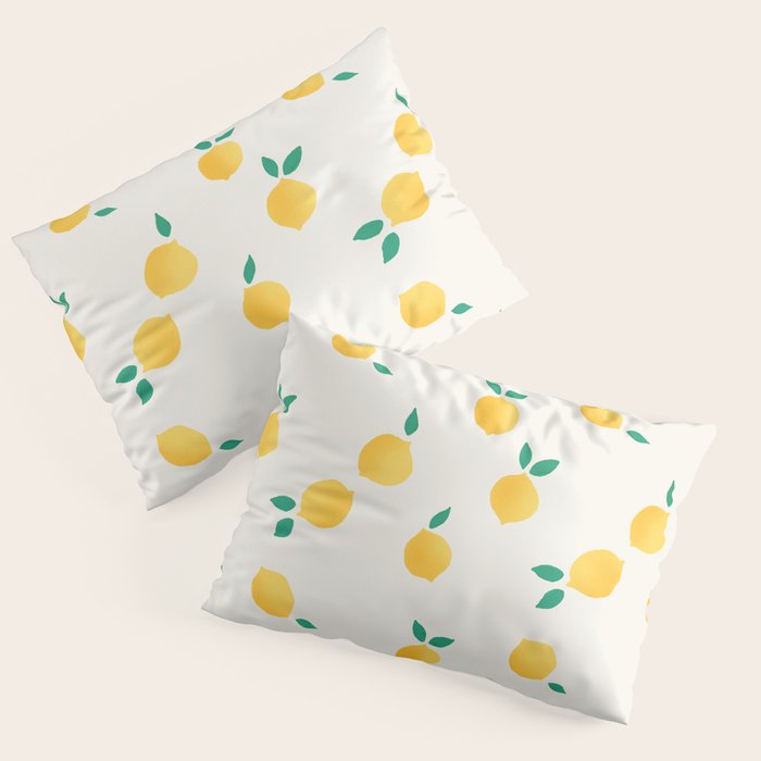 Sunny Mediterranean Lemon Pattern  Summer Coastal Vibes Pillow Sham Gallery Image 3