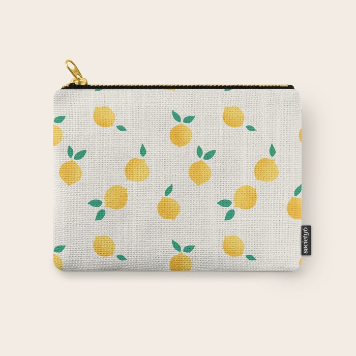 Sunny Mediterranean Lemon Pattern  Summer Coastal Vibes Carry All Pouch Gallery Image 1