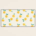 Sunny Mediterranean Lemon Pattern  Summer Coastal Vibes Desk Mat Gallery Image 3