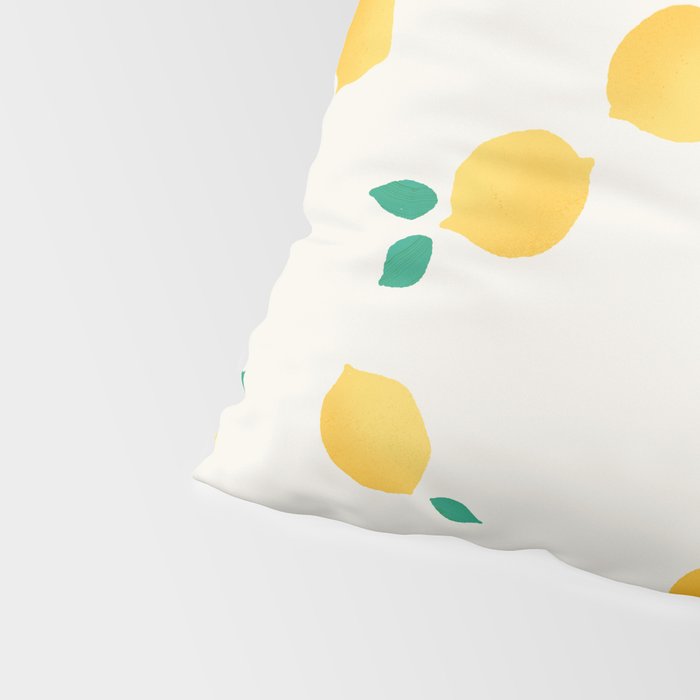 Sunny Mediterranean Lemon Pattern  Summer Coastal Vibes Pillow Sham Gallery Image 4