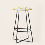 Sunny Mediterranean Lemon Pattern  Summer Coastal Vibes Stool Gallery Image 1
