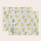 Sunny Mediterranean Lemon Pattern  Summer Coastal Vibes Placemat Gallery Image 1