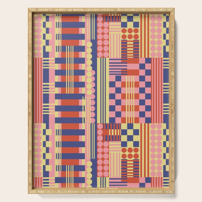 Geometric Composition Colorful Serving Tray Gallery Image 1