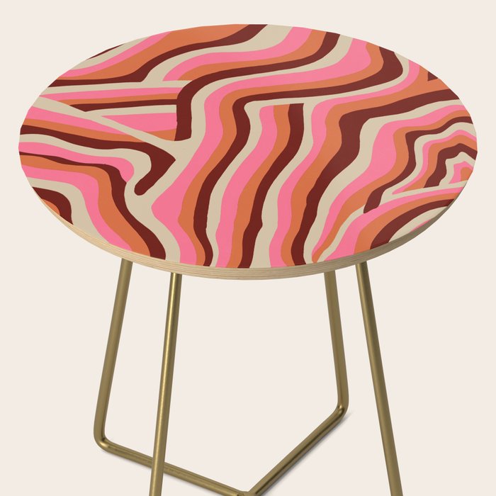 neon pink retro zebra Side Table Gallery Image 2