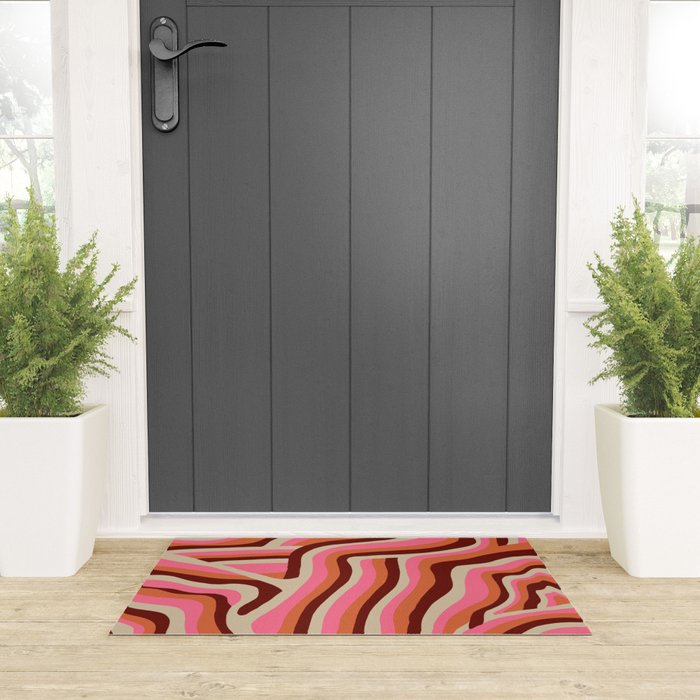neon pink retro zebra Welcome Mat Gallery Image 3