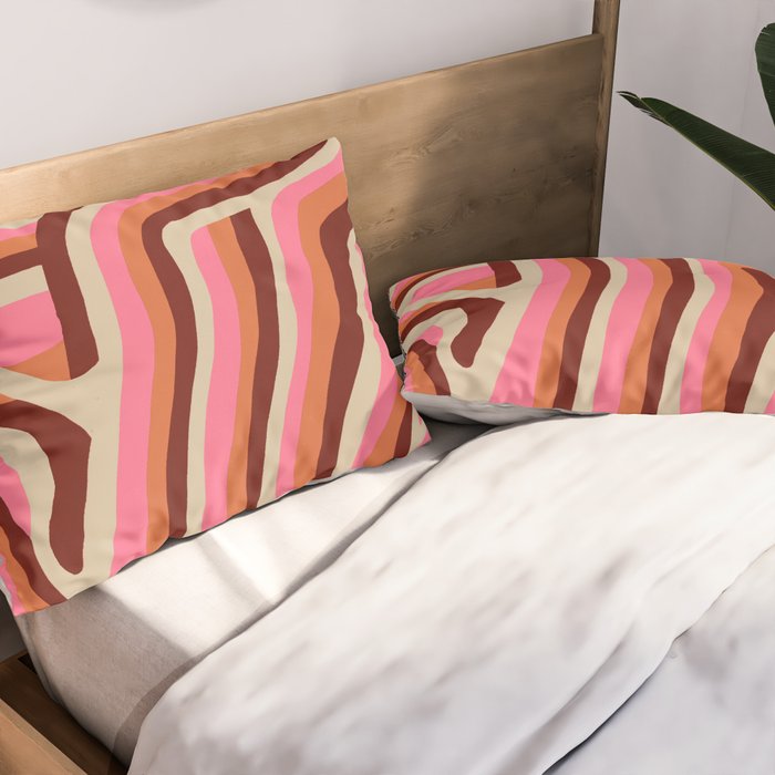 neon pink retro zebra Pillow Sham Gallery Image 2