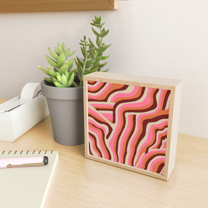 neon pink retro zebra Mini Art Print Gallery Image 2