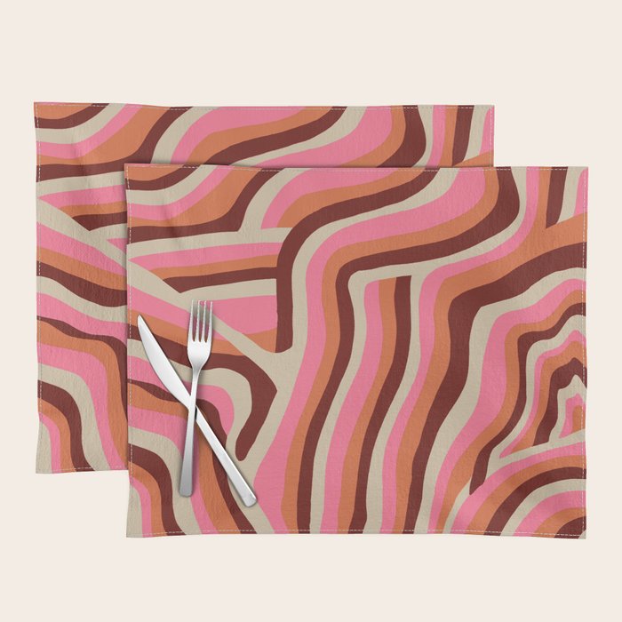 neon pink retro zebra Placemat Gallery Image 1
