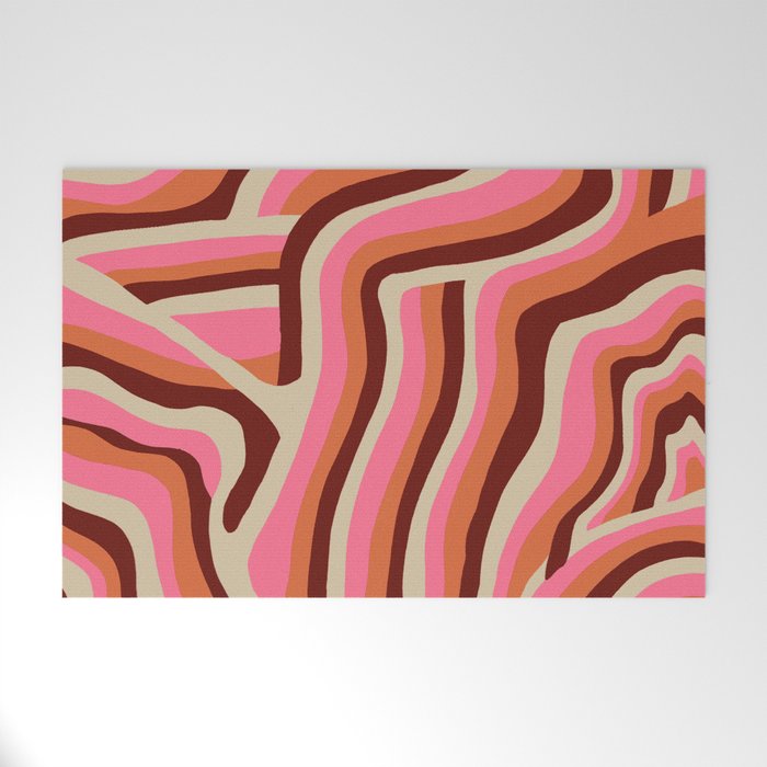 neon pink retro zebra Welcome Mat Gallery Image 1