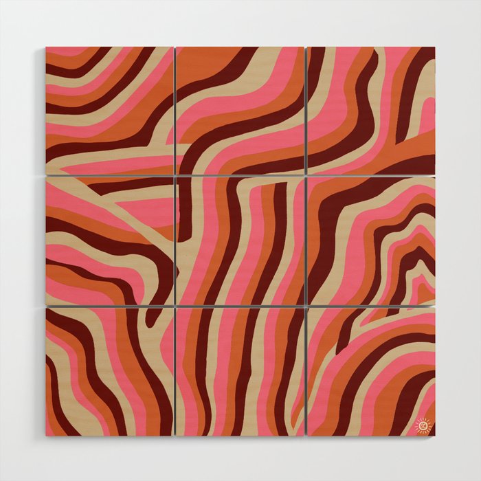 neon pink retro zebra Wood Wall Art Gallery Image 1