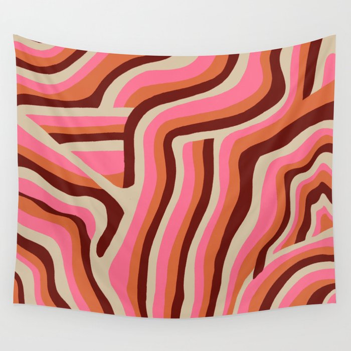 neon pink retro zebra Wall Tapestry Gallery Image 4